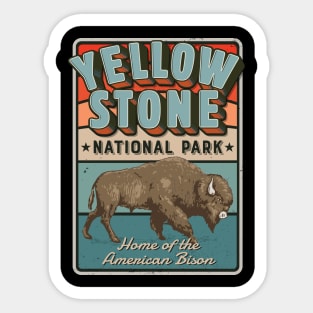 Yellowstone American Bison Vintage Sticker